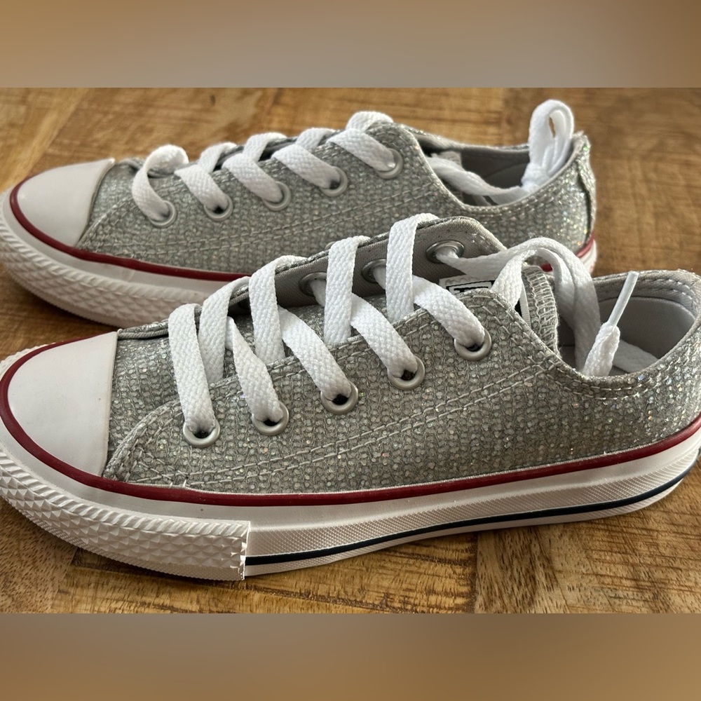 Brand new Silver Sparkly converse